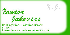 nandor jakovics business card